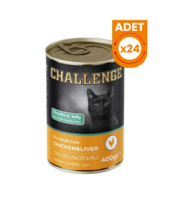 Challenge Tavuklu Ciğerli Yetişkin Konserve Kedi Maması 24 Adet 400 Gr