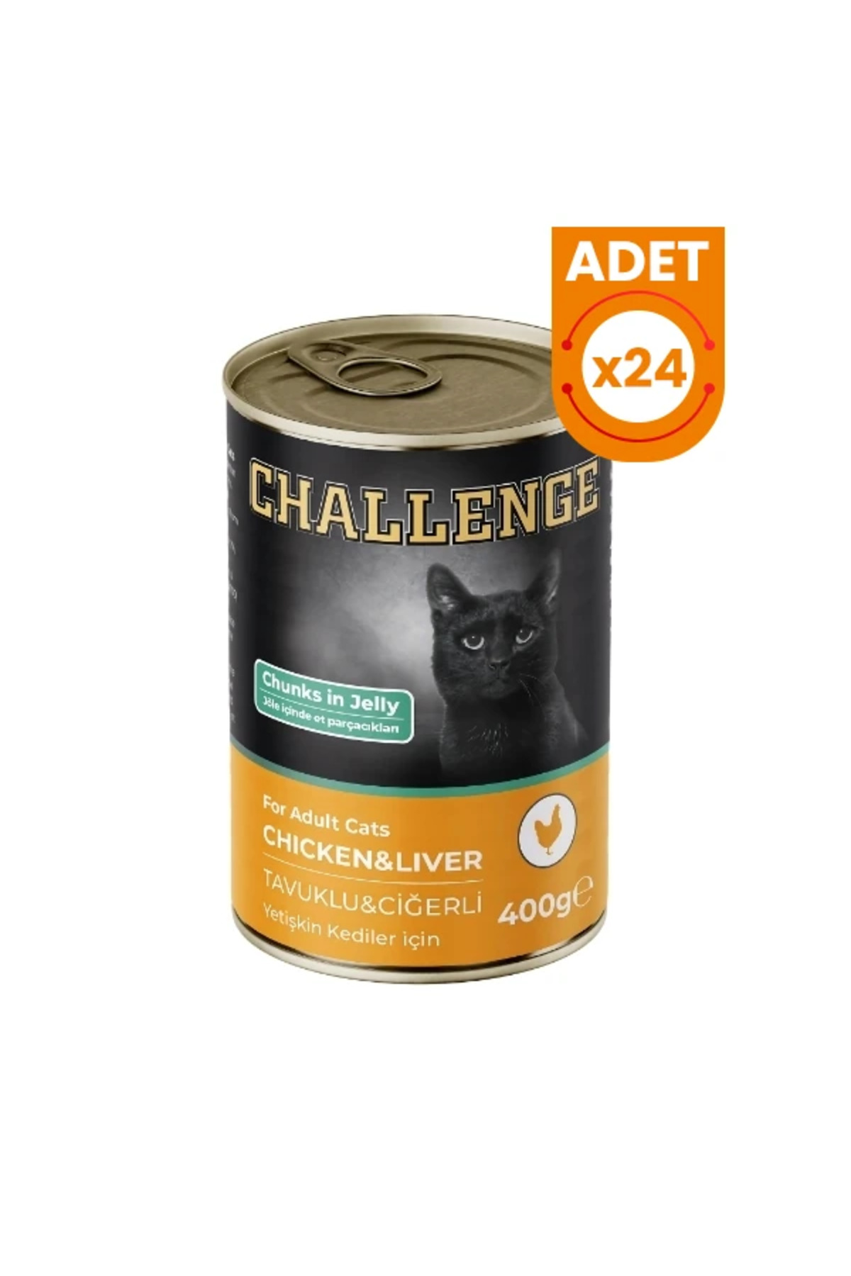 Challenge Tavuklu Ciğerli Yetişkin Konserve Kedi Maması 24 Adet 400 Gr