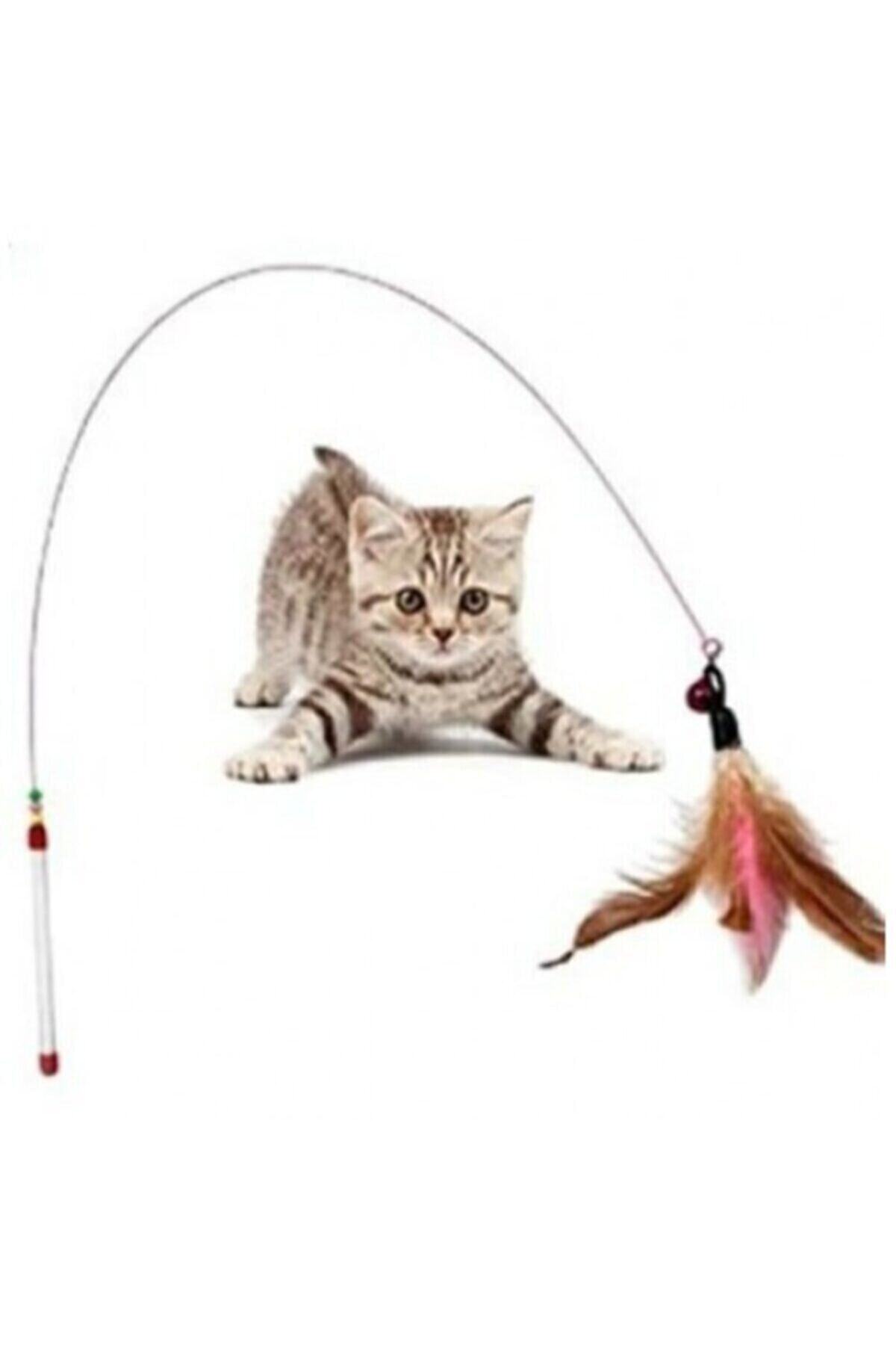 Kitchen Beauty Kedi Oyun Oltası 90 Cm Renkli Tüylü Kedi Oyuncağı - Görsel 3