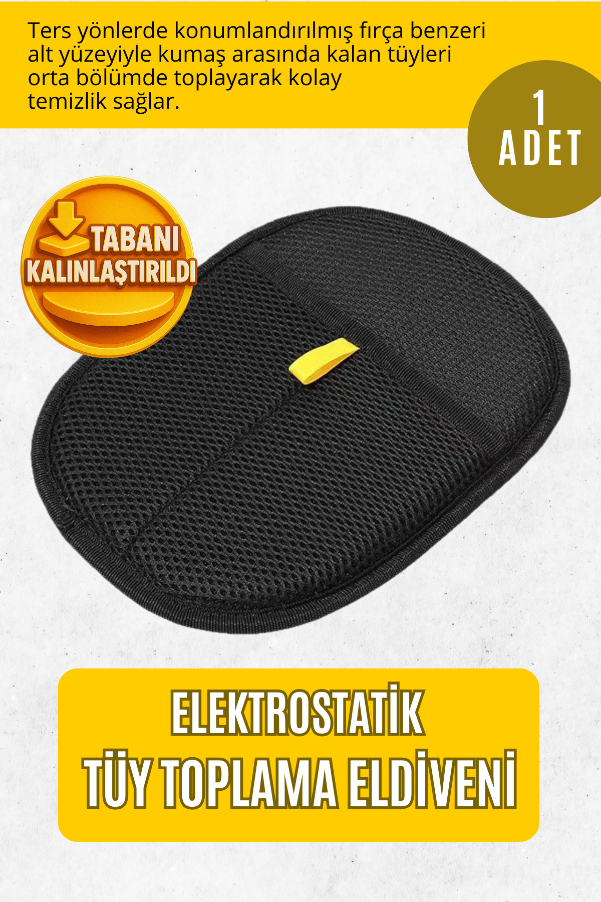 pawdaz Elektrostatik Tüy Toplama Eldiveni (24x16 CM) – Kalın Tabanlı Kedi Köpek Tüy Temizleyici Rulo Fırça