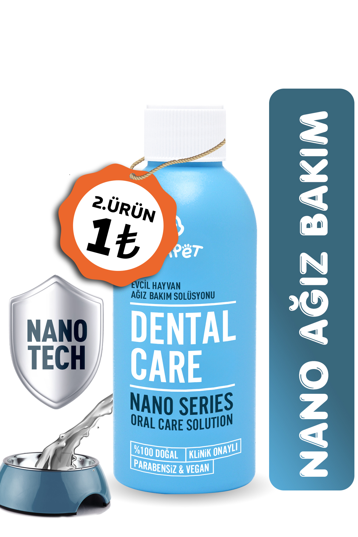 Metapet Nano Series Kedi Ağız Bakım Suyu, Ağız Kokusuna Son, Diş Bakımı ve Temizleme Spreyi