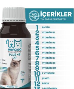 muvicado Kedi Tüy Döküm Dökülmesi Önleyici Engelleyici Damla Kediler Için Biyotin Multivitamin - Görsel 3