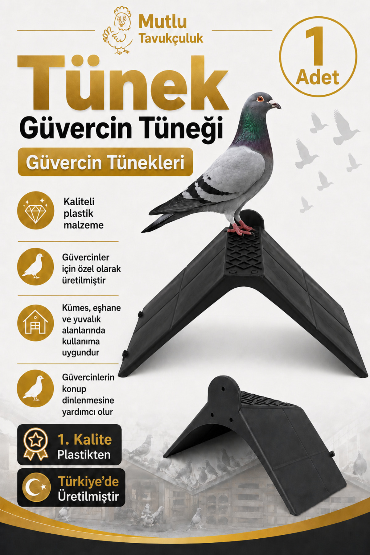 mutlu tavukçuluk Güvercin Tünek Bekar Tüneği 1 Adet Plastik Duvar Tipi Bekar Tüneği Güvercin Konma Aparatı