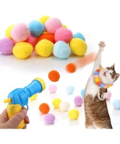 busstier İnteraktif Kedi Oyun Tabancası - Peluş Toplarla Eğlenceli Oyun Zamanı + Ekstra Peluş Toplar