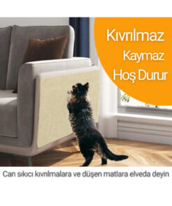 BEYLİNİ Kedi Tırmalama Halısı Yapışkanlı Her Yüzeye Uygulanabilir Kesilebilir Mobilya Koruyucu Mat (40X50) - Görsel 3