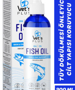 Vet's Plus Balık Yağı 200ml (Omega 3 ve 6 ile Tüy ve Cilt Sağlığı Desteği, Kedi ve Köpekler için)