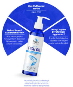 Vet's Plus Balık Yağı 200ml (Omega 3 ve 6 ile Tüy ve Cilt Sağlığı Desteği, Kedi ve Köpekler için) - Görsel 3