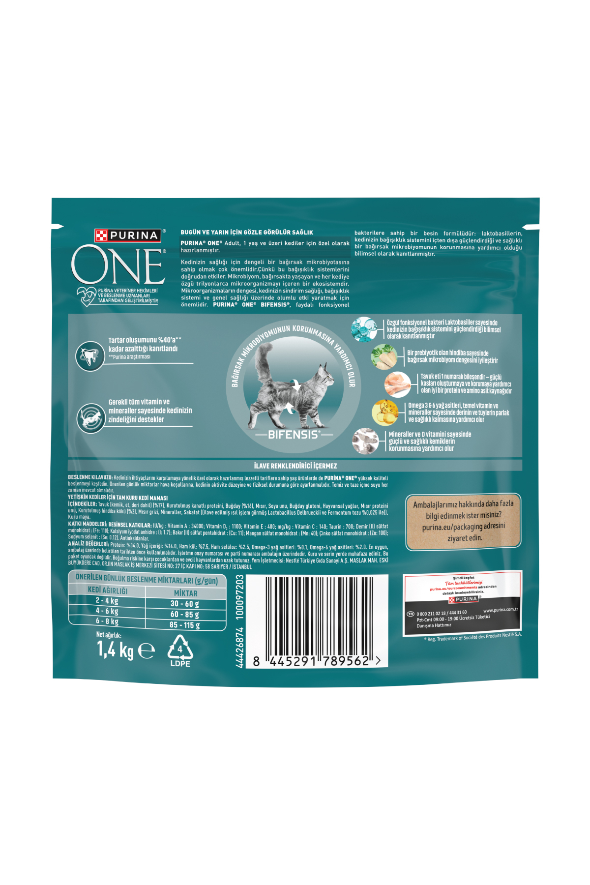 Purina One Tavuklu Yetişkin Kedi Maması 1,4 Kg - Görsel 3