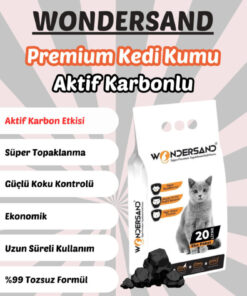 Alternative view of wondersand 20 Litre Aktif Karbon Kokusuz Ince Taneli Topaklanan Premium Kedi Kumu