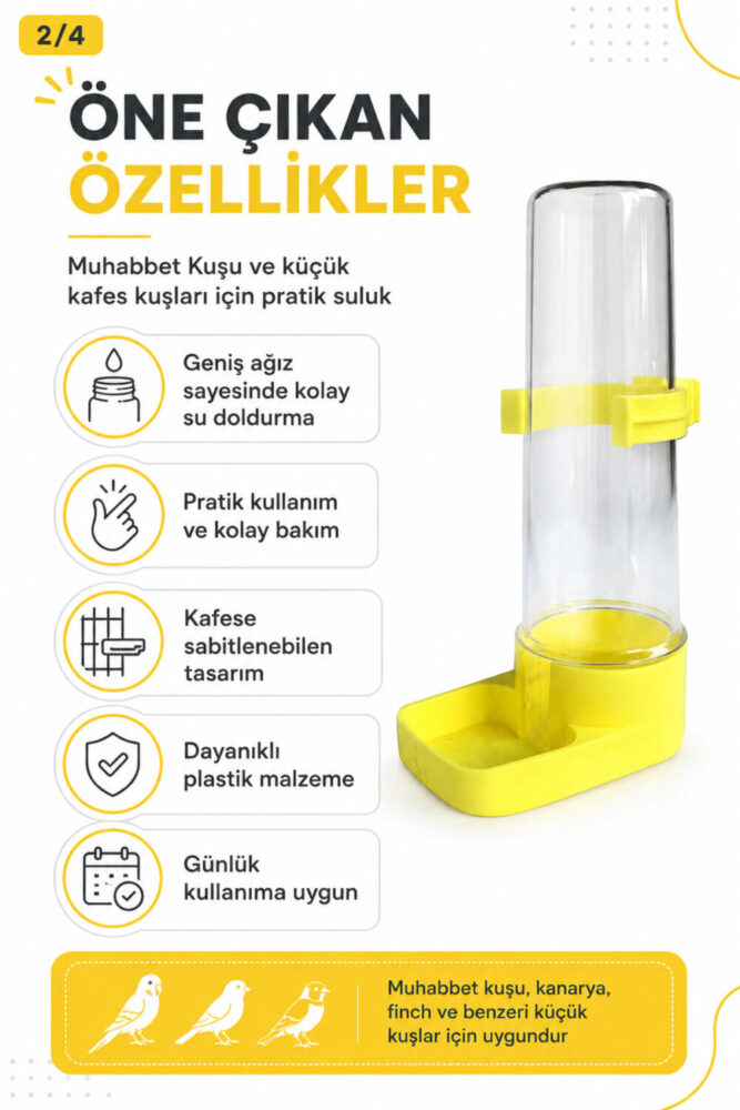 Genel Markalar Muhabbet Kuşu Suluğu Geniş Ağız Suluk - Görsel 3