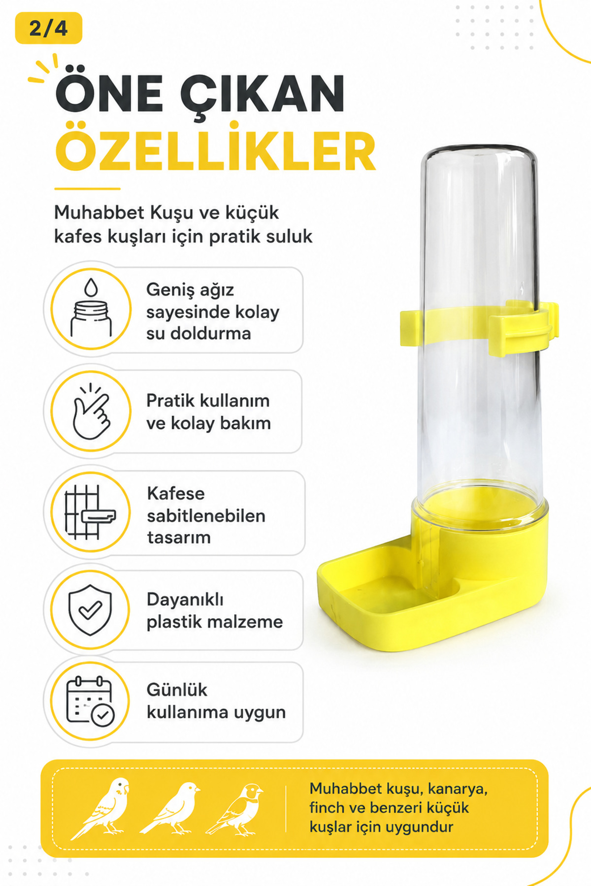 Genel Markalar Muhabbet Kuşu Suluğu Geniş Ağız Suluk - Görsel 3