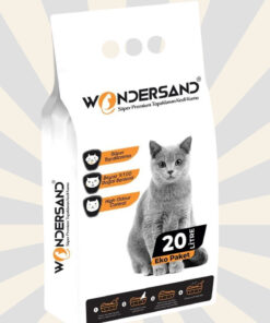 wondersand 20 Litre 0 Beyaz Bentonit Kokusuz Kalın Tane Kokusuz Topaklanan Premium Kedi Kumu