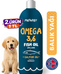 Metapet Köpekler için Balık Yağı, Premium Norveç Somonu Yağı, Omega 3 ve 6, Yüksek EPA-DHA