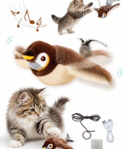 Alternative view of HAYHAYPETSHOP USB Şarjlı Uçan Kuş Kedi Oyuncağı Sesli & Hareketli Peluş Kedi Oyuncağı Kutulu