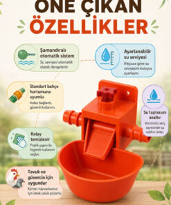 mutlu tavukçuluk Otomatik Akıllı Tavuk Civciv Suluğu Suluk 1 Adet Hindi Kaz Ördek Bıldırcın Güvercin Sülün Keklik Kuş - Görsel 3