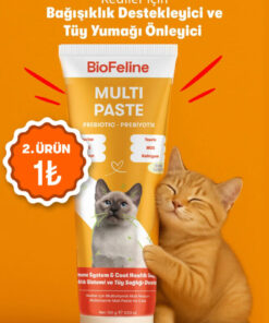 BioFeline Tüy Yumağı ve Bağışıklık Zayıflığı Azaltıcı Kediler İçin Multivitamin Macunu 100 g