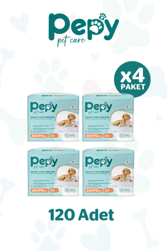 PEPY 60x90 Hijyenik Tuvalet Eğitim Pedi 30'lu 4 Paket 120 Adet - Görsel 2