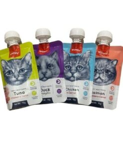 Wanpy Tasty Meat Paste Taze Sıvı Kedi Ödül Maması Kedi Ödül Maması 4x90gr