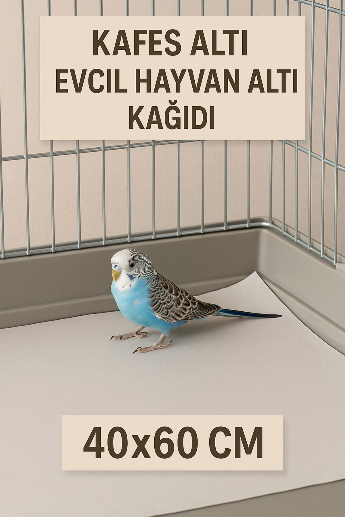 Dekals 50 Adet Büyük Boy Kafes Altı/ Evcil Hayvan Altı Kağıdı Pratik Kağıt 60x40 Cm