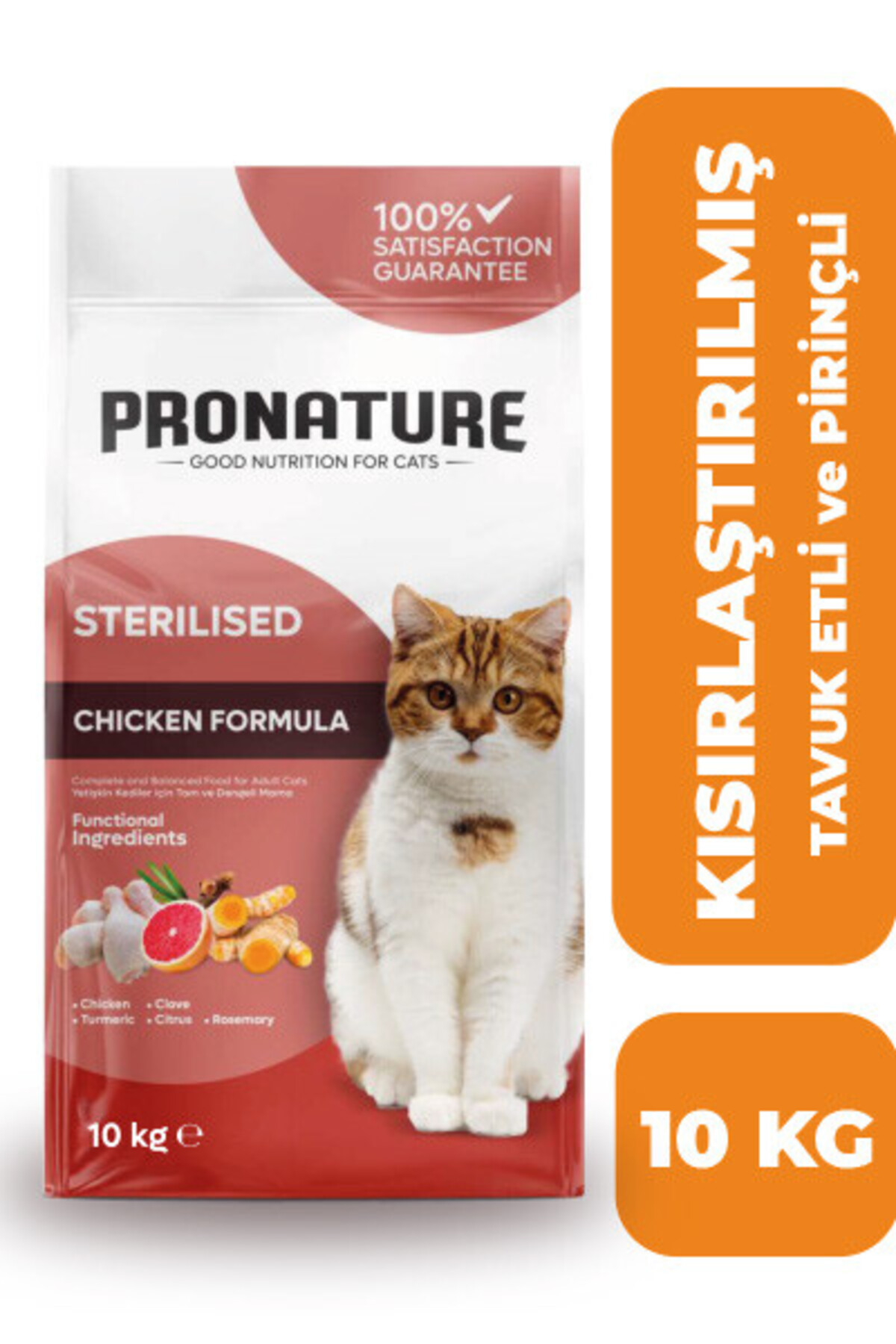 Pronature Kısırlaştırılmış Yetişkin Kuru Kedi Maması (Weight Protect) - Tavuk Etli ve Pirinçli - 10 KG