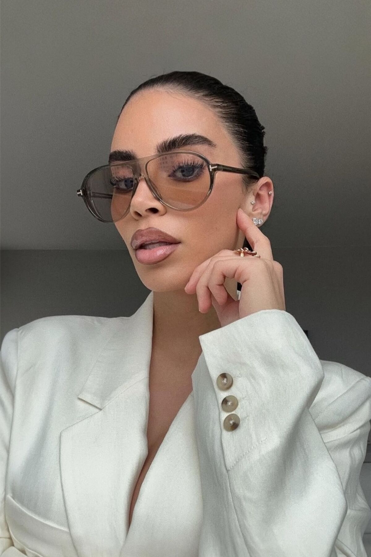 REN EYEWEAR REN Sepia Air Unisex NUDE renkli Pilot Güneş Gözlüğü | UV400 Koruma