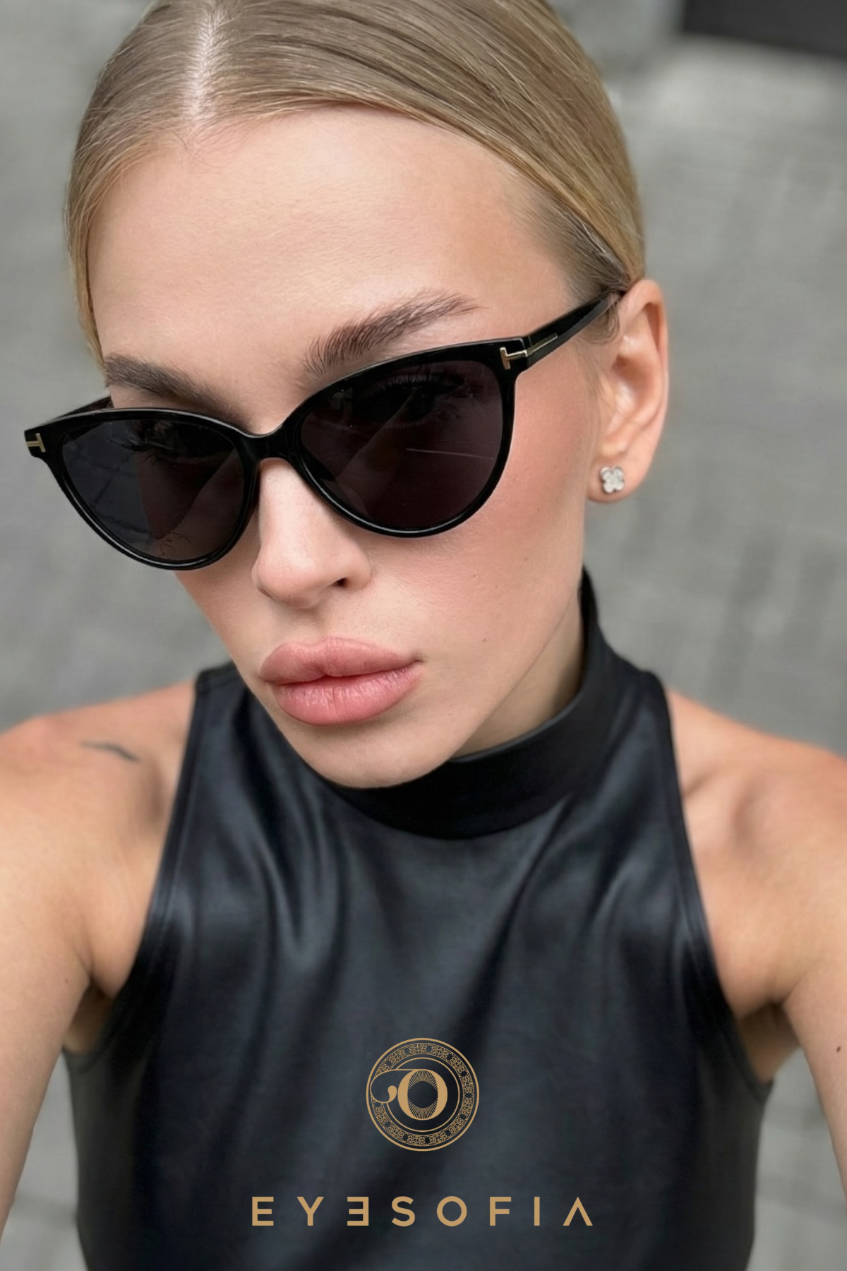 Eyesofia Carolıne Kadın Cat Eye Siyah Güneş Gözlüğü