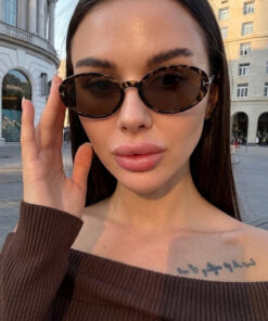Chunky Frame Senna Kadın Leopar Çerçeveli Kahverengi Ultra Hafif Uv400 Filtreli Kadın Güneş Gözlüğü