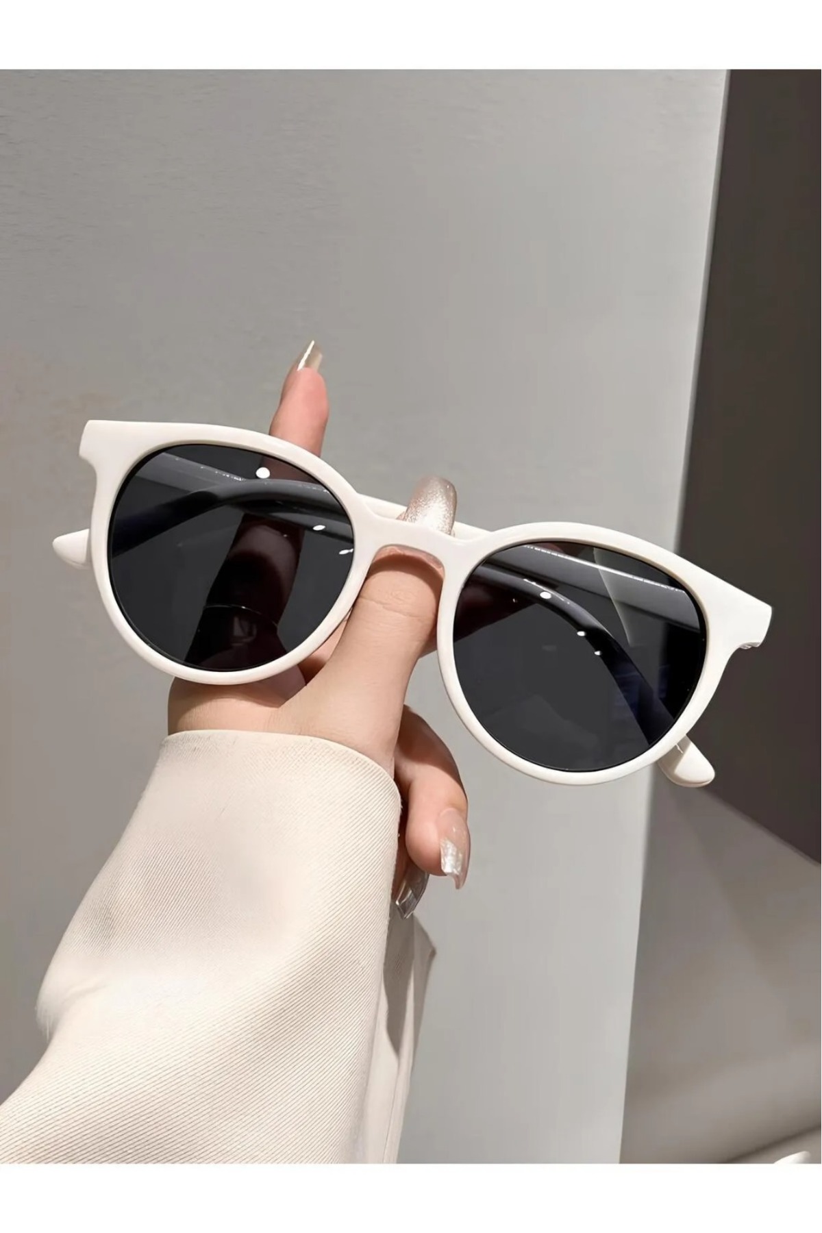 LUPİX Unisex Vintage Güneş Gözlüğü Beyaz
