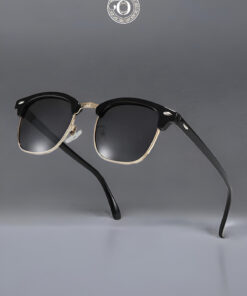 Eyesofia Clubmaster Unisex Siyah Uv400 Cam Ce Belgeli Güneş Gözlüğü - Görsel 3