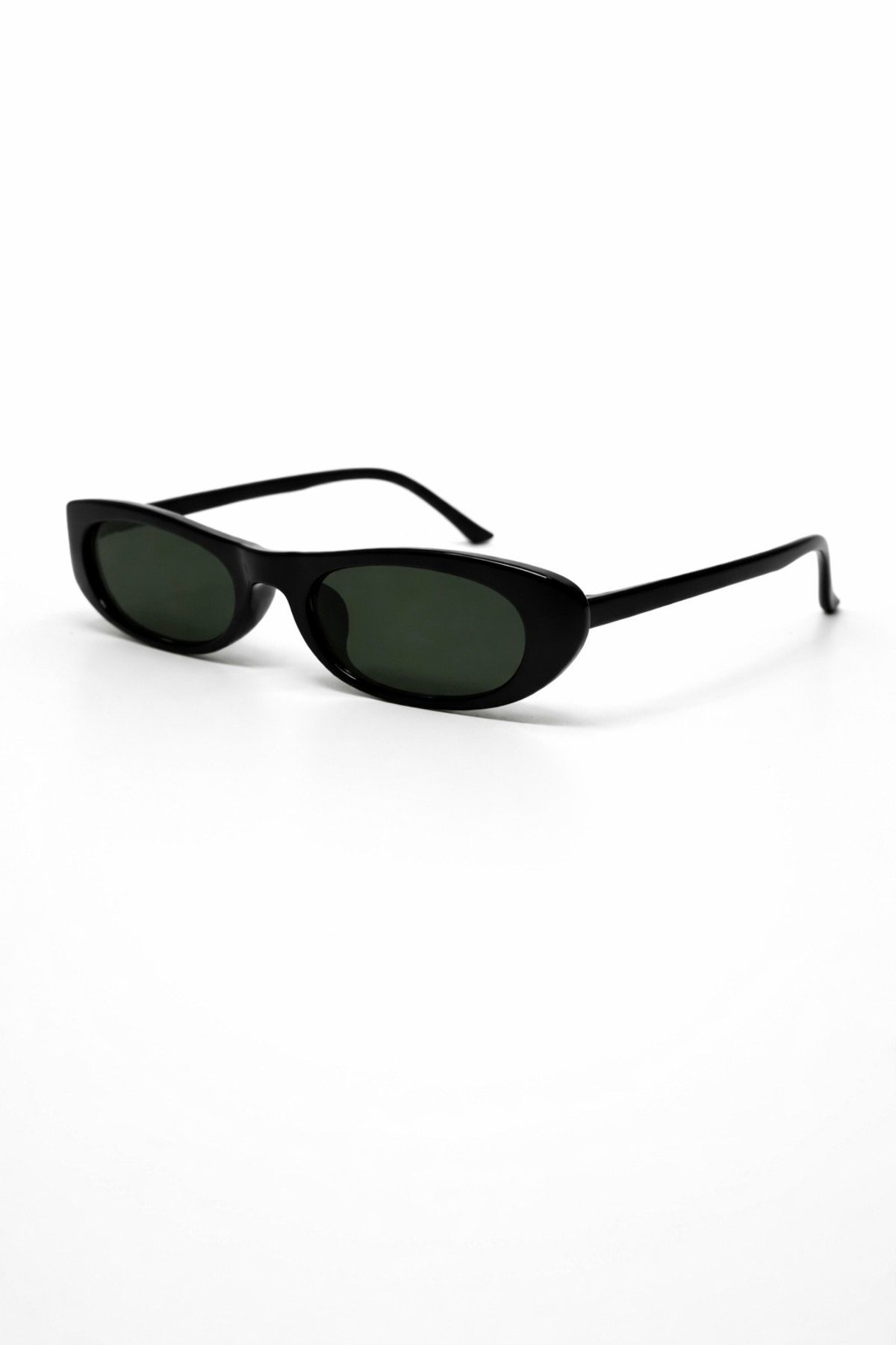 Eyesofia Laurent Slim Tasarım Ince Uv400 Unisex Siyah Yeşil Güneş Gözlüğü - Görsel 3
