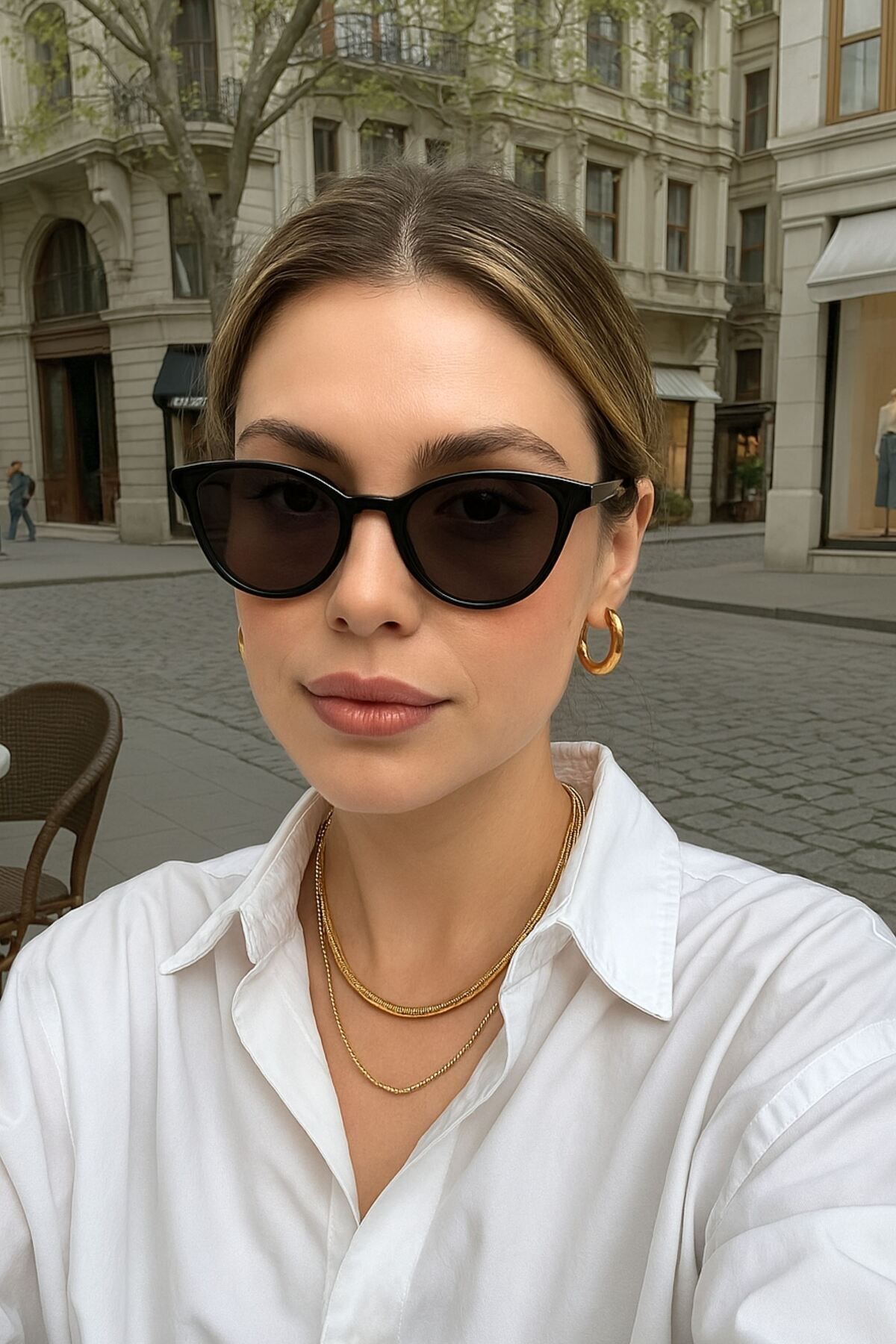 REN EYEWEAR Nora Cat Eye Güneş Gözlüğü - Siyah Ince Çerçeve Şık Kadın Model – Uv400 Koruma