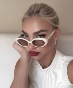 MACERATİ Cat Eye Vintage Model Oval Krem Güneş Gözlüğü