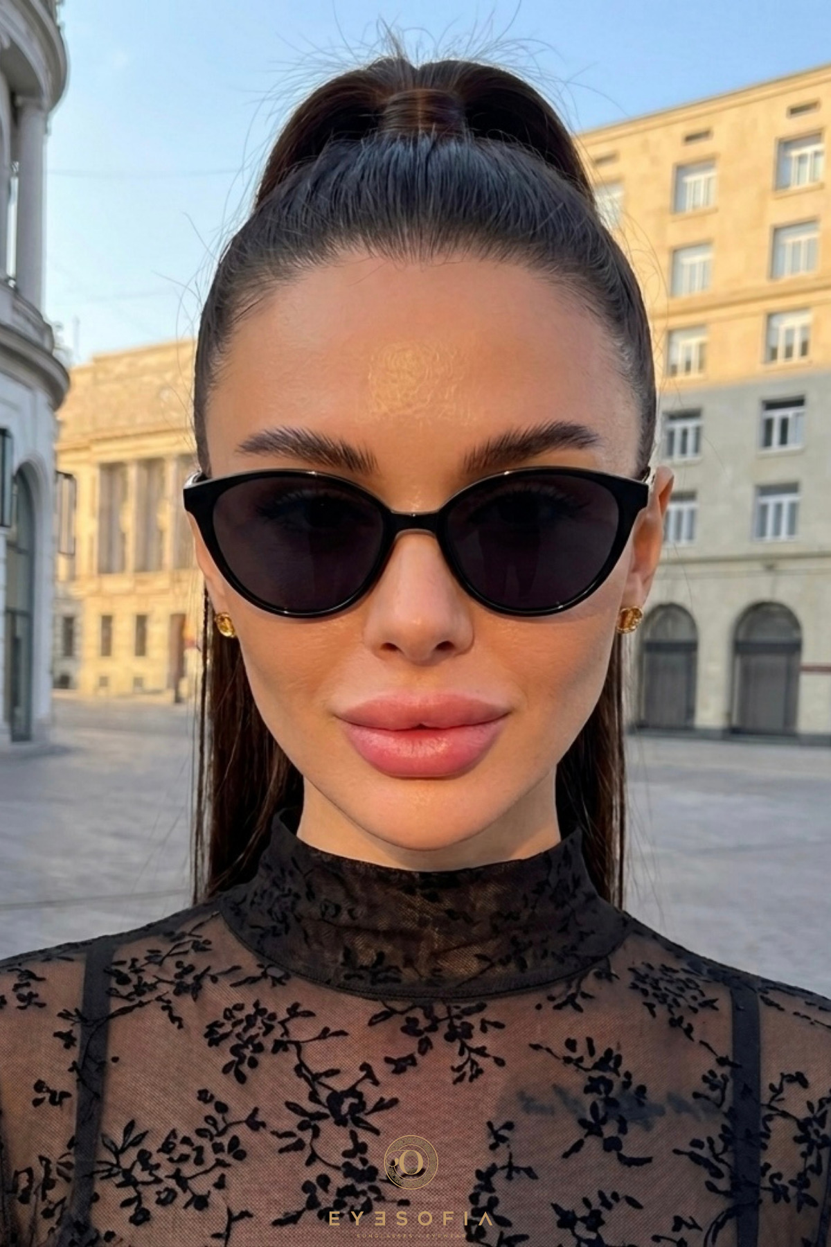 Eyesofia Sirius Cat Eye Siyah Ultra Hafif Güneş Gözlüğü