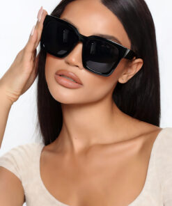 Chunky Frame Hallss Unısex Siyah Yeni Güneş Gözlüğü