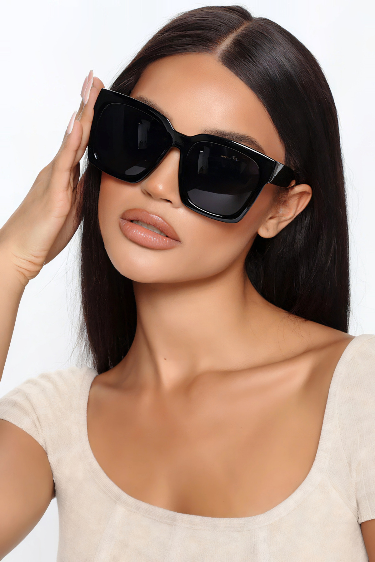 Chunky Frame Hallss Unısex Siyah Yeni Güneş Gözlüğü