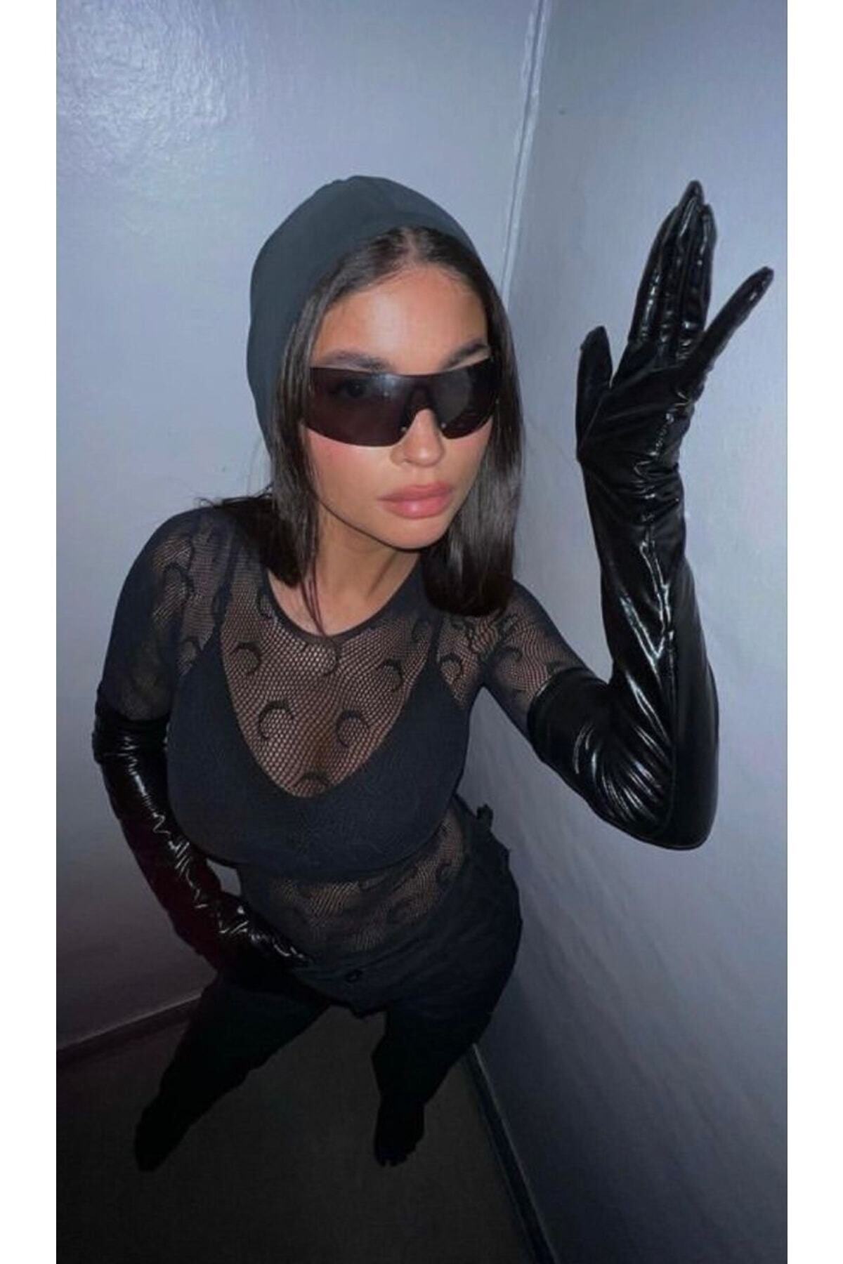 MACERATİ Milenyum Y2k Unisex Tasarım Siyah Güneş Gözlüğü