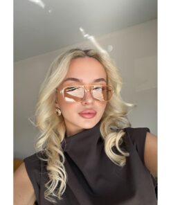 Eagle Eyes Nude Çerçeve Nude Cam Dikdörtgen Kadın Güneş Gözlüğü