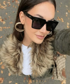 Eyesofia Fiore Siyah Yeni Sezon Vintage Popüler Lüx Kadın Güneş Gözlüğü
