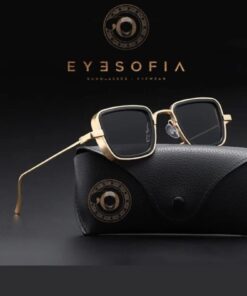 Eyesofia Leon Unisex Metal Kare Gold Siyah Güneş Gözlüğü