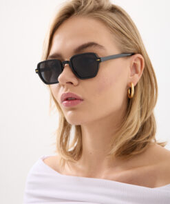 Chunky Frame Saint Unisex Siyah Lüx Kare Güneş Gözlüğü