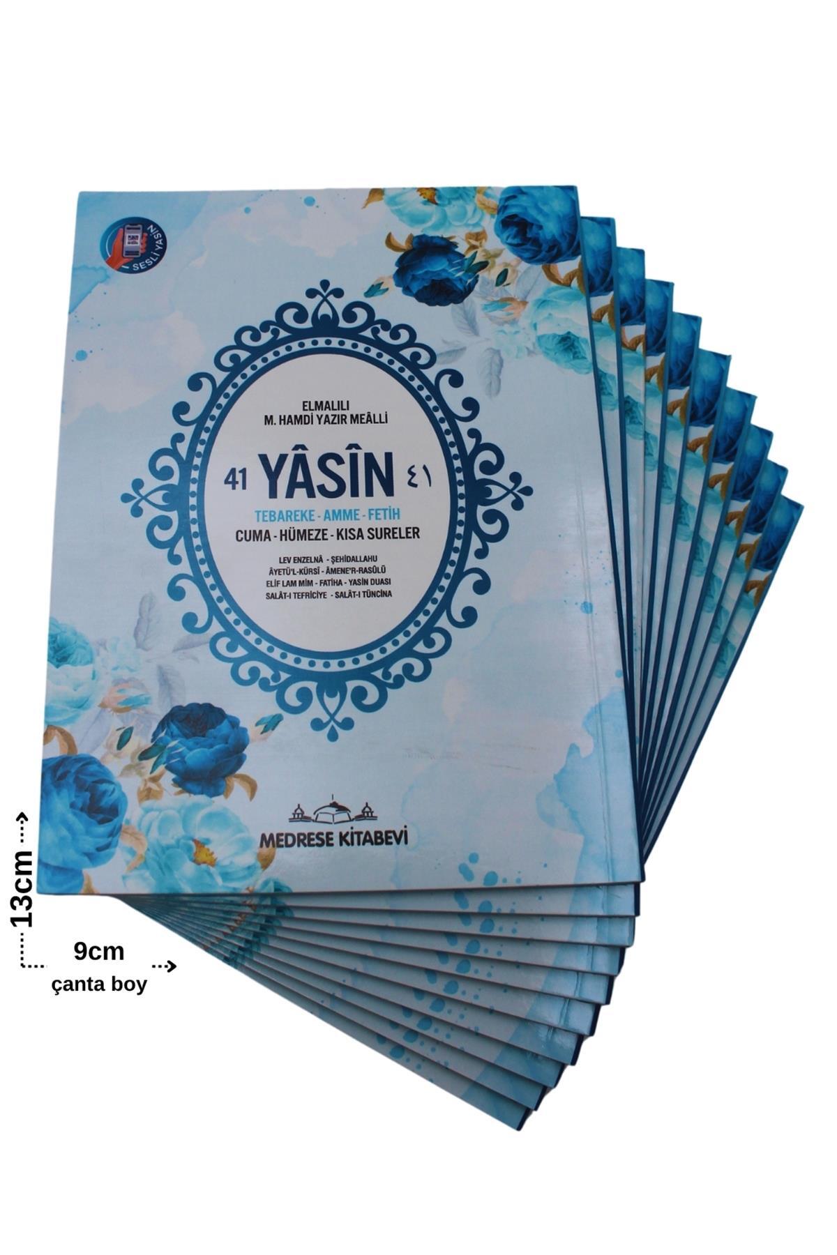 Medrese Kitab Evi Hediyelik Ekonomik 10 Adet Yasin-i Şerif Mavi 80shf Çanta Boy