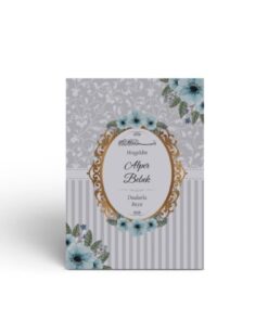 Alternative view of Mutluluk Atölyem Gri Mavi Çiçek Motifli Hediyelik Tesbihli Yasin Cüzü Kitabı Mevlüt Seti - 10’lu Paket