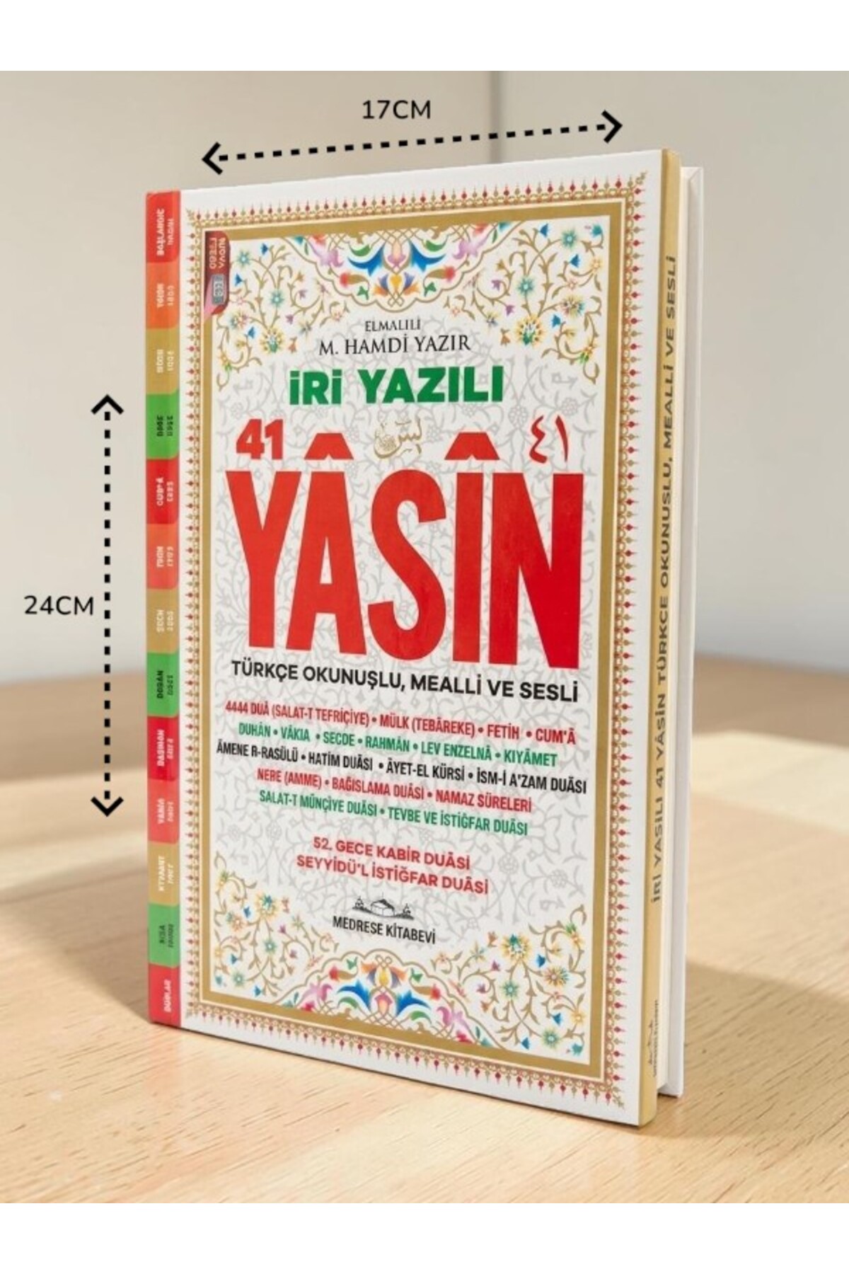 Medrese Kitab Evi Yasin kitabı iri yazılı yasin cüzü 192 sayfa Orta boy 41 yasin mevlüd kitabı isimli mevlid hediyeliği yasin kitabı