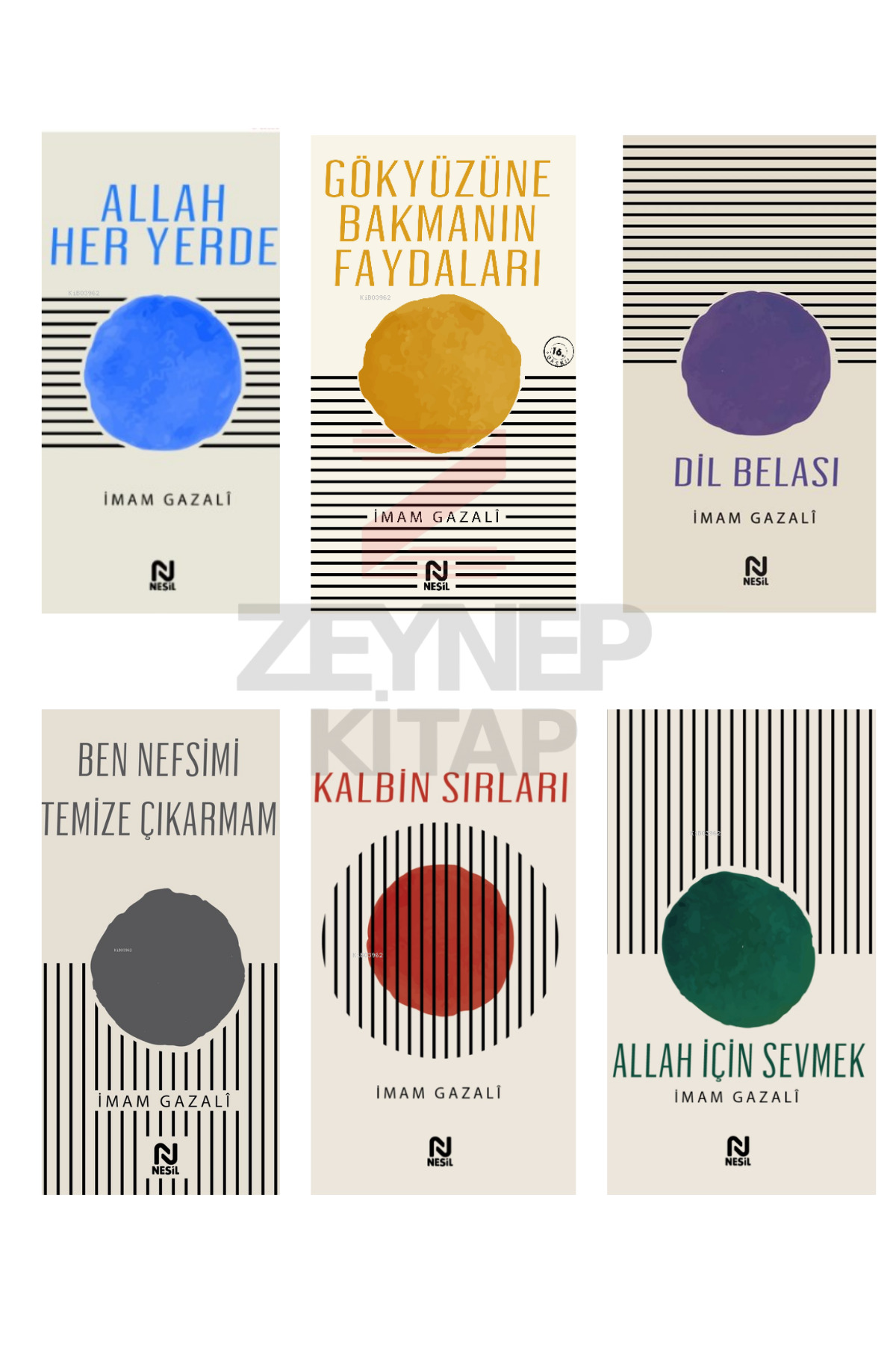 Nesil Yayınları İmam Gazali Seti 6 Kitap Set (Dil Belası-Allah İçin Sevmek-Kalbin Sırları-Allah Her Yerde)