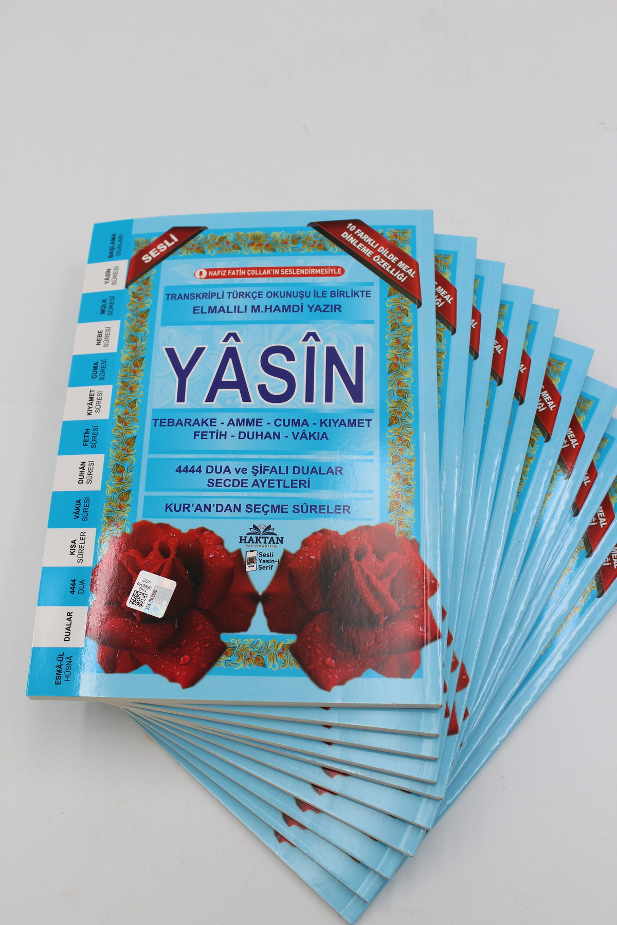Haktan Yayın Dağıtım Ekonomik Hediyelik 10 Adet Yasin-i Şerif Mavi Renk 80 Shf. Orta Boy(17x24cm) QR Kod/Meal/Arapça