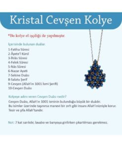Hayrat Neşriyat Mavi Cevşen Kolye (kristal, Damla) - Görsel 3