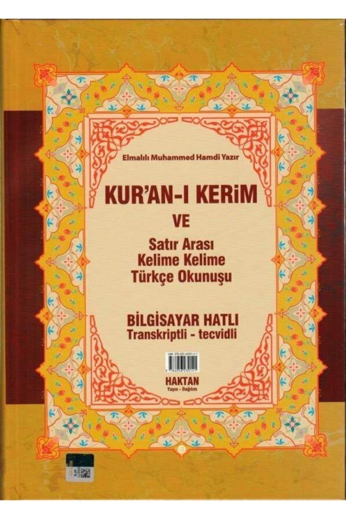 Haktan Yayın Dağıtım Kuranı Kerim Ve Satır Arası Kelime Kelime Türkçe Okunuşu 20x28 Cm. Rahle Boy