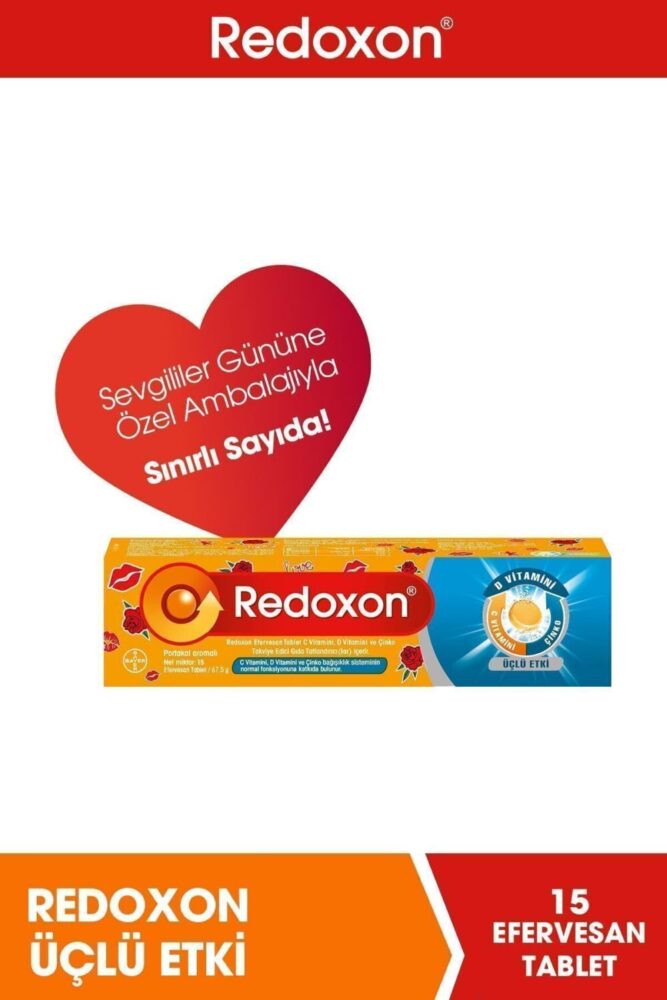 Redoxon Üçlü Etki 15 Efervesan Tablet -sevgililer Günü Özel Paketi I 1000 Mg C Vitamini, D Vitamini,