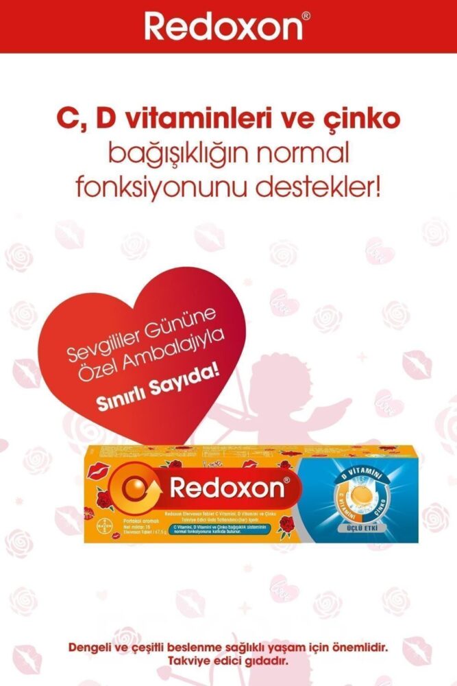 Redoxon Üçlü Etki 15 Efervesan Tablet -sevgililer Günü Özel Paketi I 1000 Mg C Vitamini, D Vitamini, - Görsel 2