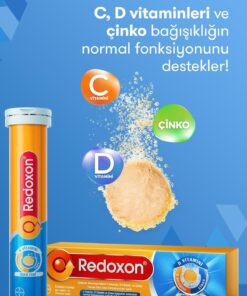 Redoxon Üçlü Etki 15 Efervesan Tablet I 1000 mg C Vitamini, D Vitamini ve Çinko İçeren Takviye Edici - Görsel 3